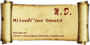 Milovánov Donald névjegykártya